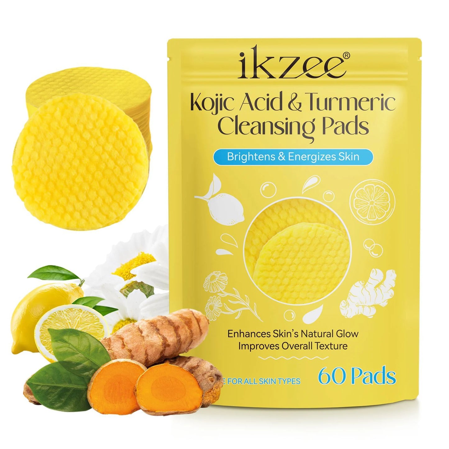 😍2024 Turmeric Kojic Touch™  Facial Handmade Pads |  One try is all it takes!