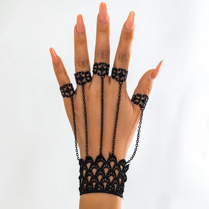 SpookyElegance™ Finger Wrist Chain Rings Bracelet | Butterly Bracelet | 50% OFF